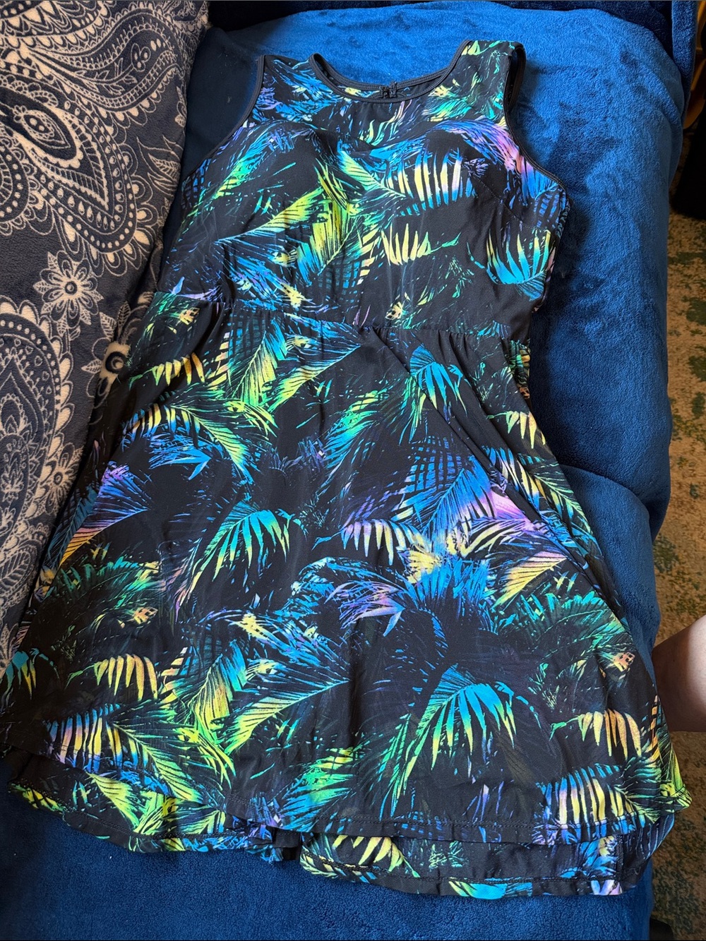torrid Black Tropical Palm One-Piece Swimsuit
